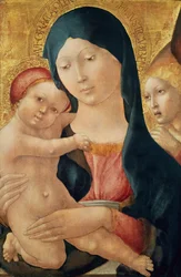 Jungfrau und Kind mit einem Engel, ca. 1468-70